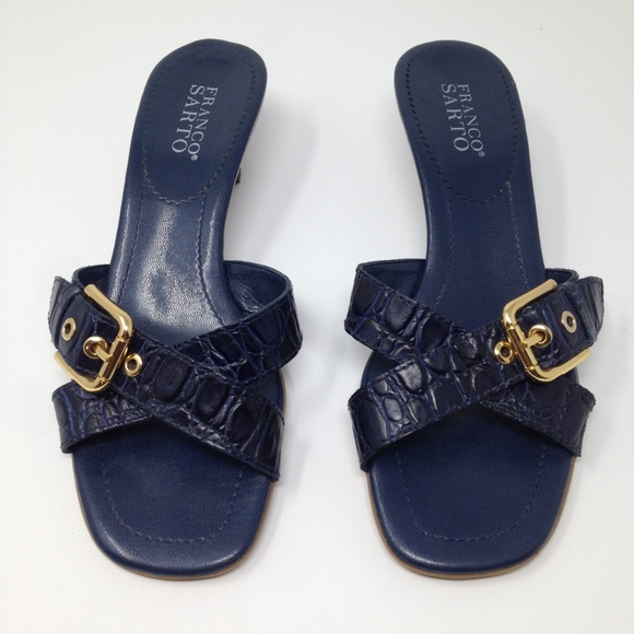 Franco Sarto Shoes - Franco Sarto Blue Brazil Buckle 8.5 Leather Sandal